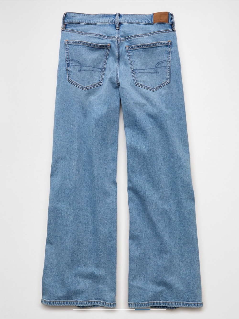 AE Dreamy Drape Stretch Low-Rise Ultra Wide- Leg Jean in Shadow Patched Blues - Picture 2 of 6